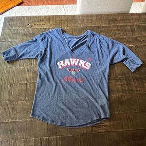 Atlanta Hawks Basketball 3/4 Sleeve Shirt Small Adidas
